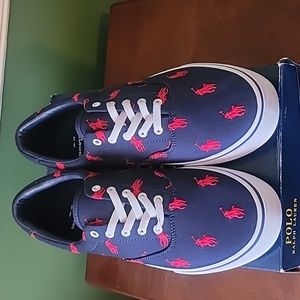 Polo Ralph Thorton Allover-Pony Canvas Sneaker Size 11.5 Men's  NIB